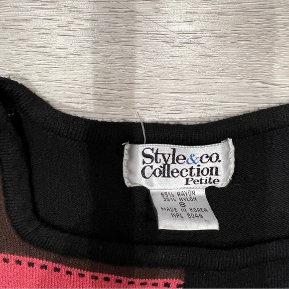 Geometric Color Block Pink Black Rose Brown Jersey Knit​ - Picture 5 of 7